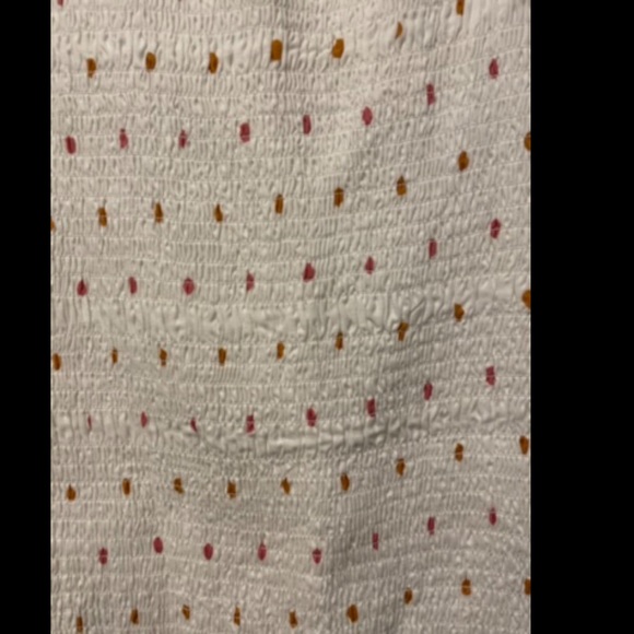 ***NWT OLIVIACEOUS WOMENS WHITE SMOCKED DRESS WITH POLKA DOTS SIZE LARGE - Picture 4 of 7